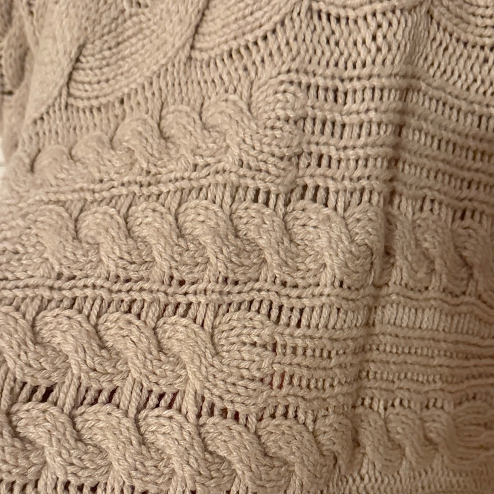 Oversized Cowl Neck Reverse Cable Knit Sweater - … - image 2